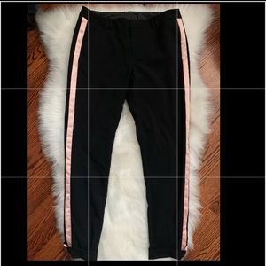 Black with Pink Stripe Skinny Dress Pants